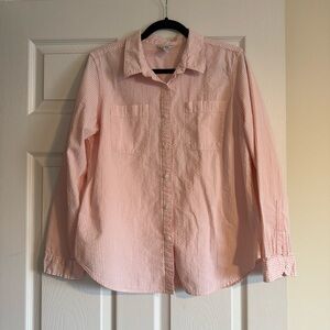 L.L. Bean Vacationland Seersucker Long Sleeved Shirt Size Large